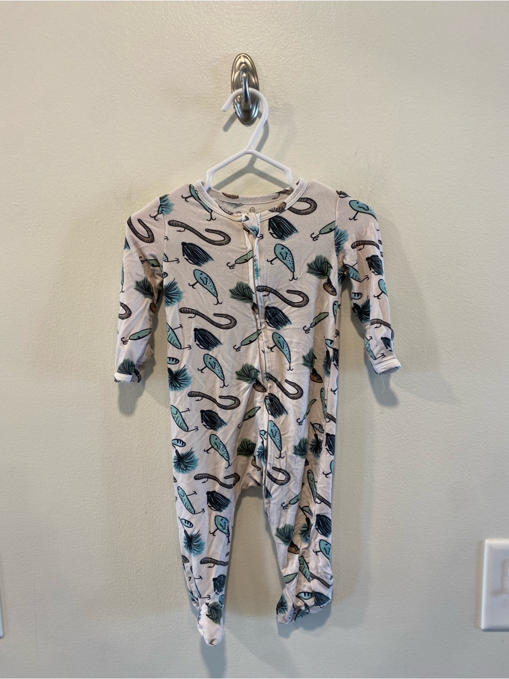 Caden lane bamboo fishing zipper footie one piece pajamas size 0-3 months
